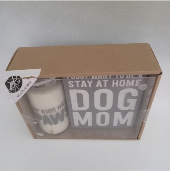 Sea Salt & Sage Soy Wax Candle And Dog Sign NIB NEW IN BOX - Picture 4 of 4